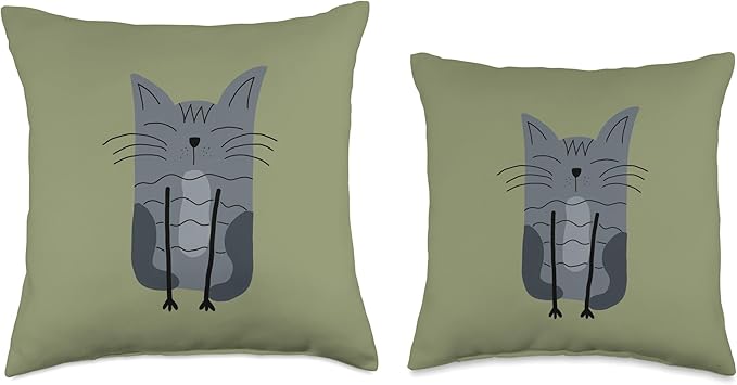 Cute Scandinavian Animals Designs Mom Scandinavian Lover Boho Cats Throw Pillow, 18x18, Multicolor
