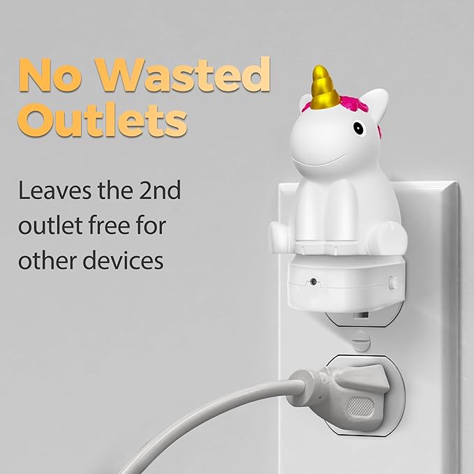 DORESshop LED Night Light for Kids[2 Pack], 3D Cute Unicorn Night Lights Plug into Wall with Dusk to Dawn Sensor, RGB+Soft White 3000K Night Light, Christmas Birthday Gift for Kids, Room Decor