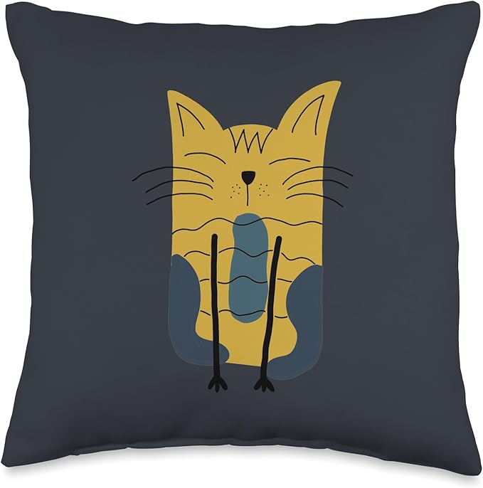 Cute Scandinavian Animals Designs Mom Scandinavian Lover Boho Cats Throw Pillow, 16x16, Multicolor