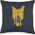 Cute Scandinavian Animals Designs Mom Scandinavian Lover Boho Cats Throw Pillow, 16x16, Multicolor
