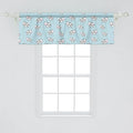 Lunarable Cows Window Valance Pack of 2, Repetitive Animal in Cartoon Style Farm Creatures, Rod Pocket Curtain Valances for Kitchen Bedroom, 54" X 18", Blue Pink