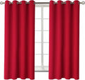 BGment Room Darkening Curtains 63 Inches Long - Grommet Thermal Insulated Drapes Window Treatment Curtains for Bedroom, 2 Panels, 52 x 63 Inch, Red