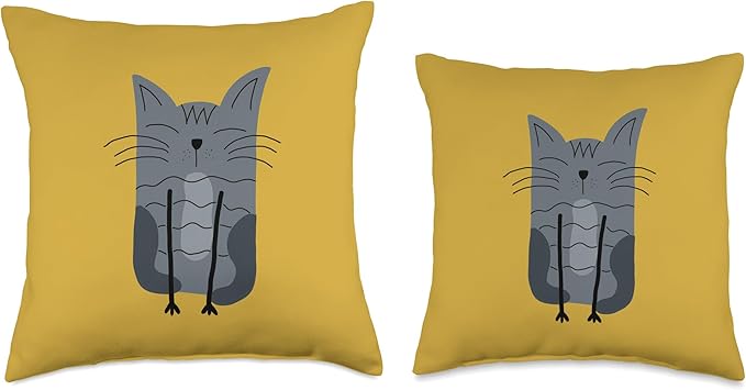 Cute Scandinavian Animals Designs Mom Scandinavian Lover Boho Cats Throw Pillow, 16x16, Multicolor