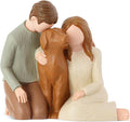 Couple with Dog Figurines, We Are A Family Dog Memorials Statues for Lovers