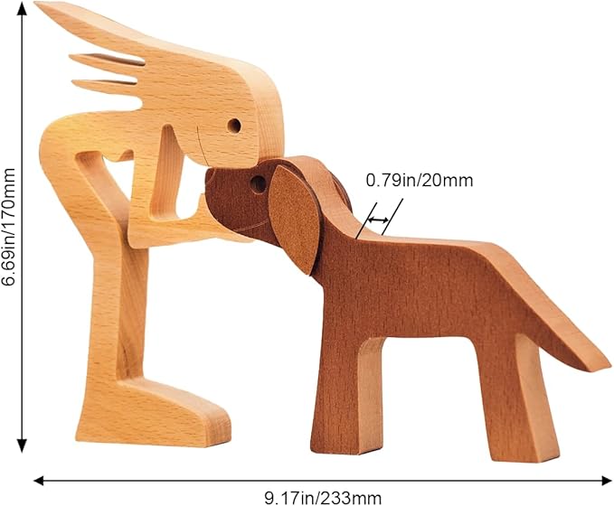 Pawfect House Wooden Sculpture, Dog Statues Home Decor, Statue Home Decorations, Wooden Decor, Table Decor Wooden Pet Carvings, Dog Memory Gifts, Gifts for Dog Lovers, House Warming Gifts Ideas