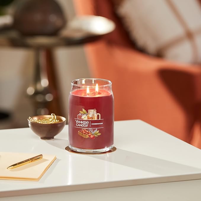 Yankee Candle Ciderhouse Scented, Signature 20oz Large Jar 2-Wick Candle, Over 60 Hours of Burn Time