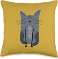 Cute Scandinavian Animals Designs Mom Scandinavian Lover Boho Cats Throw Pillow, 16x16, Multicolor