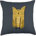 Cute Scandinavian Animals Designs Mom Scandinavian Lover Boho Cats Throw Pillow, 18x18, Multicolor
