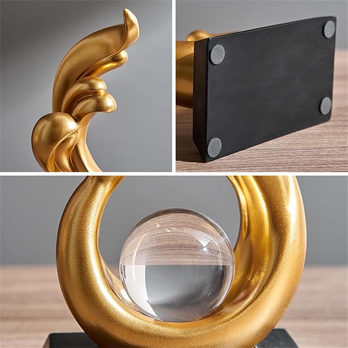 AWNR Abstract Art Deco Decor Statues for Home,Shelves,Table,Living Room, Dining Room,Modern Sculpture Decoraciones of Homes for Sale (Gold A)