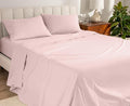 Bare Home 100% Organic Cotton Split King Sheet Set - Crisp Percale Weave - Lightweight & Breathable - Bedding Sheets & Pillowcases (Split King, Dusty Pink)