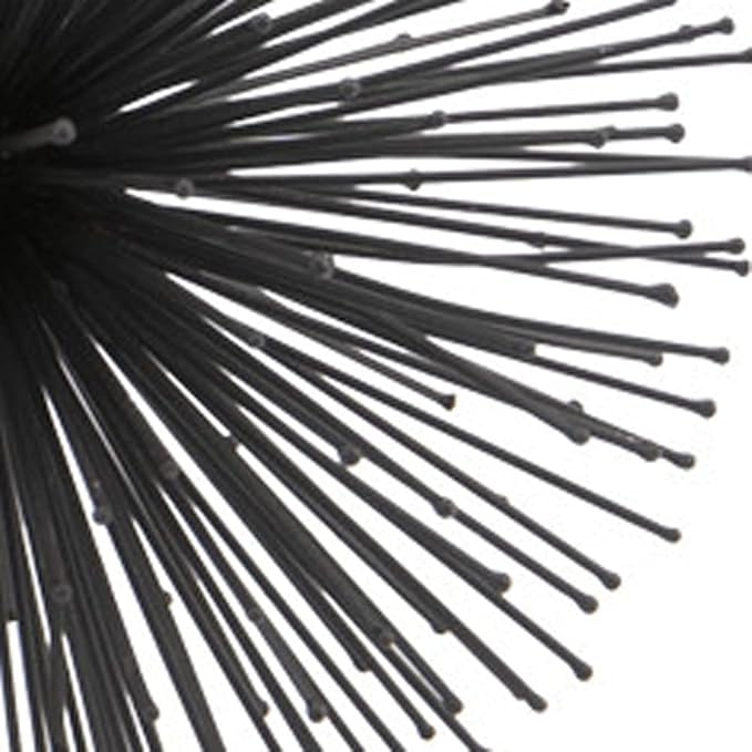 Modern Day Accents 5351 Erizo Spiked Medium Black Sphere, Coffee Table Room Decor, Black Decor, Table Decor, Shelf Decor, Modern Decor, Starburst Centerpiece, Spike Ball Decoration, Home, 8" D