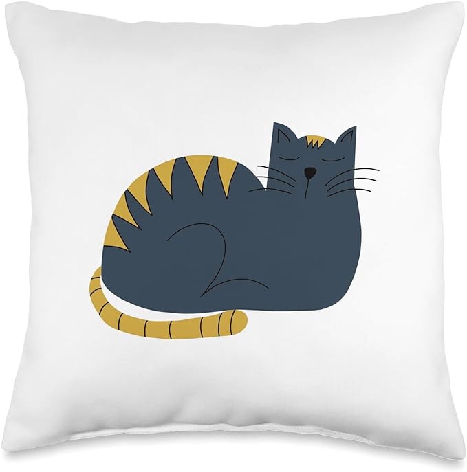 Cute Scandinavian Animals Designs Scandinavian Mom Boho Cat Throw Pillow, 16x16, Multicolor