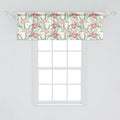 Lunarable Botanical Window Valance Pack of 2, Shabby Soft Tone Lily Blooms and Leaves Flower Pastel Beauty of Nature, Rod Pocket Curtain Valances for Kitchen Bedroom, 54" X 18", Green Pink