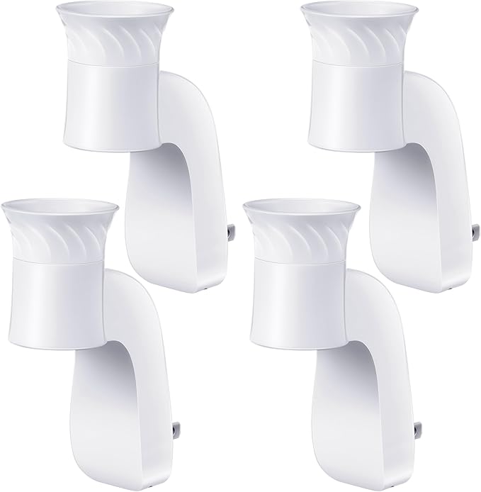 4 Pack Wall Fragrance Plug in Compatible with Bath and Body Works WallFlower Fragrances, ETL Certified, Rotatable, Precise Scent Control Fragrance Diffuser Plug for Home, Office (White)
