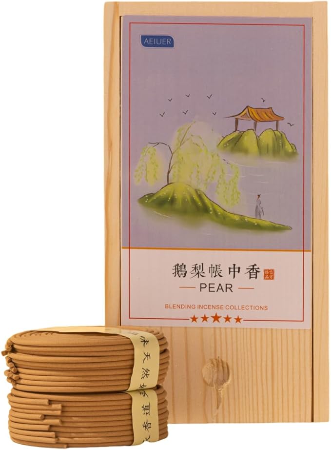 Natural Aisan Coils Incense,40 Pieces Fine Quality Insence for Purification, Relaxation, Positivity, Yoga, Meditation -Pear Insense