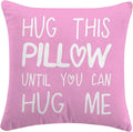 Sufamb Hug This Pillow Until You Can Hug Me Throw Pillow Covers Decor, 24'' x 24'' Pillow case, Boyfriend Girlfriend Birthday Gifts，Long Distance Relationships Gifts， Valentine's Day Gifts(Lilac)