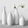 Ceramic Vases Set of 4 22 + 19 + 17 + 11 cm Height, Flower Vases Modern Home Decor, Large Modern Vases for Flowers Table Bookshelf Mantel Living Room Bedroom Office Wedding Party Gift
