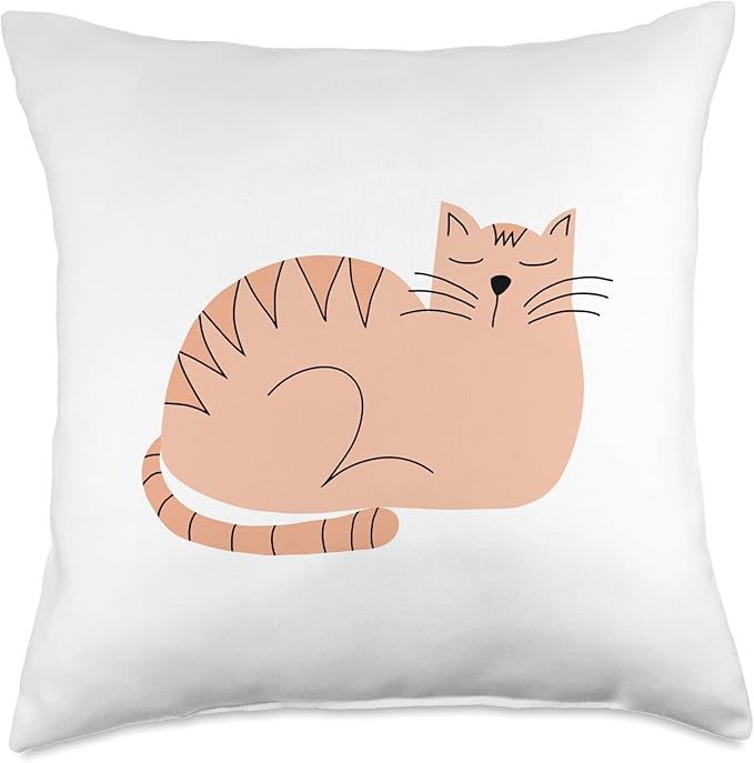 Cute Scandinavian Animals Designs Scandinavian Mom Boho Cat Throw Pillow, 18x18, Multicolor