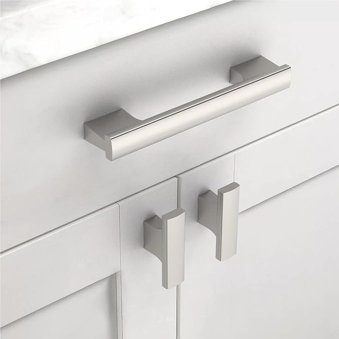 Asidrama 10 Pack 4 Inch(102mm) Brushed Satin Nickel Kitchen Cabinet Handles, Cabinet Pulls Kitchen Cabinet Hardware for Cupboard Drawer Pulls
