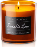 MOASITN Pumpkin Spice Strong Scented Large Luxurious Candles for Home| Organic Soy Fall Candles| Handmade Long Lasting Aromatherapy Jar Candel for Women,Men| as Autumn,Halloween,Relaxing Gifts| 9oz