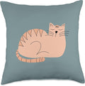 Cute Scandinavian Animals Designs Scandinavian Mom Boho Cat Throw Pillow, 18x18, Multicolor