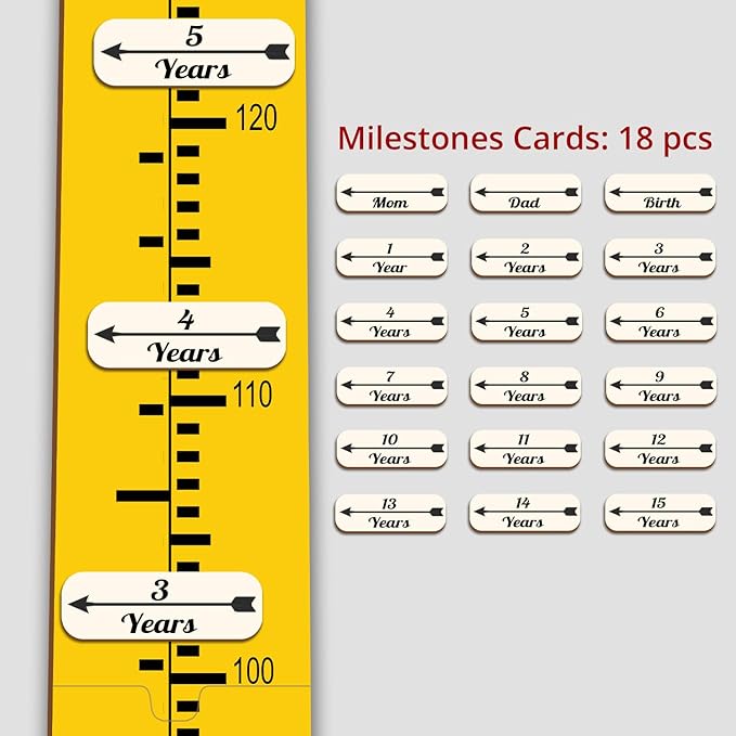 Personalized Growth Chart for Wall, Wooden Height Chart for Kids, Cute Height Measurement for Child/Girls/Boys, Baby and Toddler's Playroom/Kid's Room/Nursery Decor, Coconut Tree