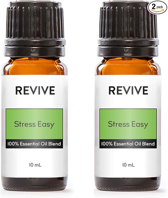 Stress Easy Essential Oil Blend 2 Pack by Revive Essential Oils - 100% Pure Therapeutic Grade, for Diffuser, Humidifier, Massage, Aromatherapy, Skin & Hair Care