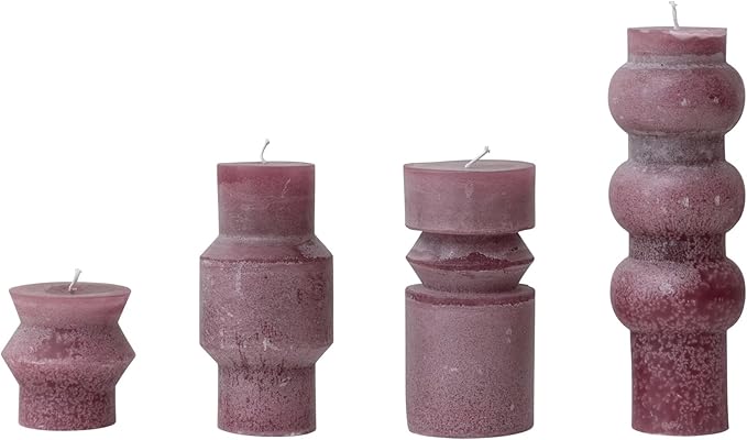 Creative Co-Op Unscented Totem Pillar, Pinot Candles, 3" L x 3" W x 9" H, Purple