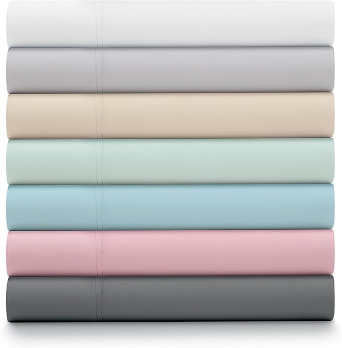 Ella Jayne Percale Sheets Twin (3 Pieces) Permium 100% Cotton Percale TC300, Hotel Luxury Collection, Deep Pockets and Cooling Twin Sheets Set Breathable Cotton Percale (Aqua)