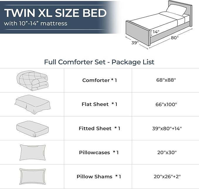 HEVUMYI Army Green Twin-XL Comforter Set - 5-Piece All Season Bed in a Bag Twin-XL, Ultra Soft Bedding Set with Comforter, Flat Sheet, Fitted Sheet, Pillowcases, Pillow Shams
