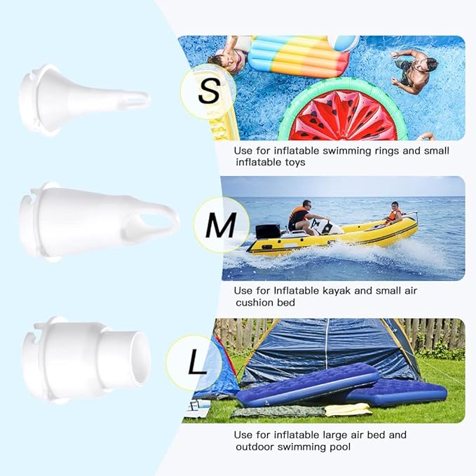 Woowind Electric Air Pump, Cordless Air Mattress Pump for Pool Floats, Swimming Rings, Air Bed, Air Sofa, Rechargeable Battery Powered