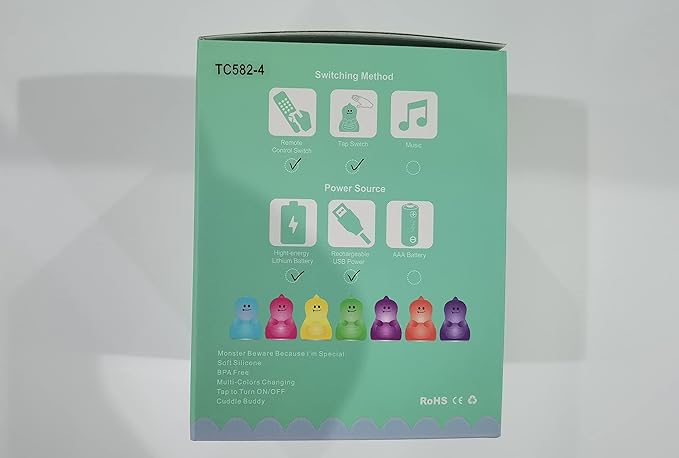 Night Light, Bedside Lamp, Baby Nursery Lamp for Breastfeeding Safe, Break Resistant, Eye Caring, Adjustable Brightness & Color, Timing Function, Remote Control + Touch Control - Dinosaur