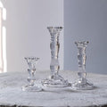 3Pack Glass Candle Stick Holders - Clear Crystal Taper Candles Holder– Table Centerpieces for Buring Candles, Led Taper Candle,Party and Wedding Decoration(4,6,8inches Tall)