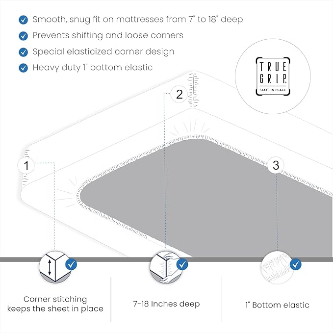 SUPREME ELEGANCE Organic 100% Cotton Twin Aqua Sheet Set, Percale Weave 14" Deep Pocket Twin Sheets Set, Ultra-Soft, Back to School College Essentials, Breathable & Cooling Bedsheet