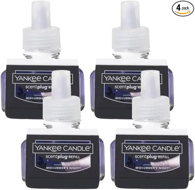 Yankee Candle Scent Plug Refill, Midsummer Night (Pack of 4)