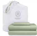 Threadmill Cotton Twin Sheet Set | 100% Cotton Sheets for Twin Size Bed | Solid Sateen Twin Bed Sheets Set with 16” Deep Pocket | Soft Breathable 3-Piece Cooling Sheet Set | Sage Green