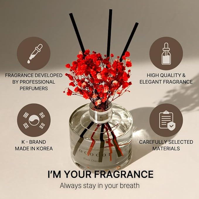 COCODOR Preserved Real Flower Reed Diffuser/Refreshing Air / 6.7oz(200ml) / 1 Pack/Reed Diffuser Set, Oil Diffuser & Reed Diffuser Sticks, Home Décor&Office Decor, Fragrance and Gifts