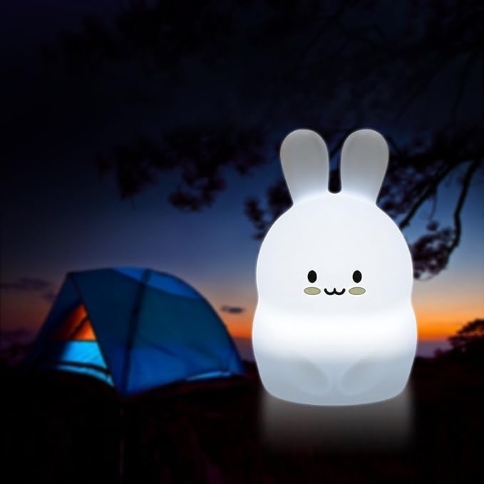 Rabbit Night Lights for Kids, Babies Nursery Lamp, Kids lamp, Child Bedroom Bedside Lamp, Changeable Brightness & Color Children's Table Night-Lights, Holiday Gifts, Child Gift - Medium