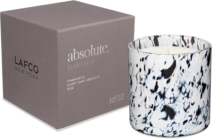 LAFCO New York Signature Candle, Clary Sage - 15.5 oz - 90-Hour Burn Time - Reusable, Hand Blown Glass Vessel - Made in The USA