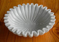 HandCrafted Marble Bowl/Antique Scallop dish/Fruit bowl/Vintage Ring Dish/marble decor Decorative Ruffle Flower scalloped Bowls/HouseWarming Wedding Gift/Urli (8 inches)