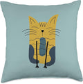 Cute Scandinavian Animals Designs Mom Scandinavian Lover Boho Cats Throw Pillow, 18x18, Multicolor