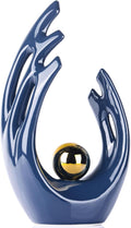 XMGZQ Navy Blue Decor - Mid Century Modern, Blue & Gold Accent, Table Decorations for Dining Room, Abstract Art Ceramic Statue