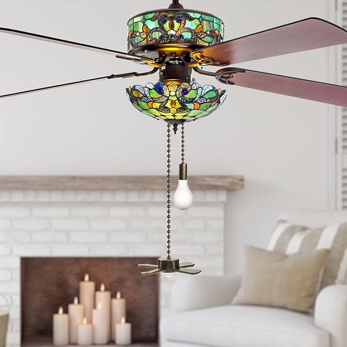 Ceiling Fan Pull Chains 13.6 Inches Fan Pulls 2 Pcs Ceiling Fan Pull Cord Fan Pull Set for Ceiling Fan Light and Lamps