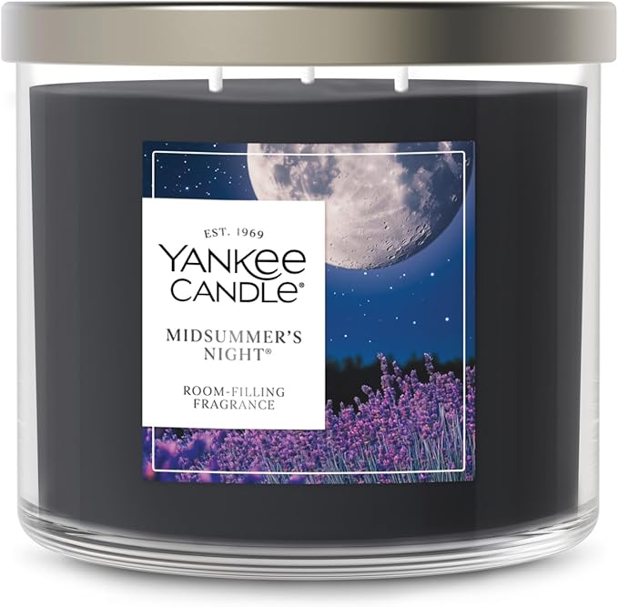 Yankee Candle 3 Wick Candle Jar, Scented Candle with up to 40 Hours of Burn Time, Premium Plant Wax Blend for Consistent Long Lasting Scent from First to Last Burn, Midsummer's Night