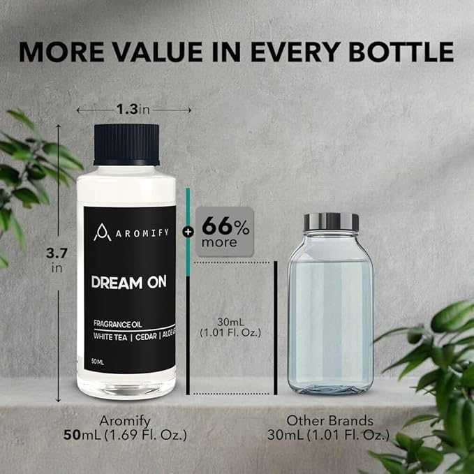 Dream On Diffuser Oil, 50mL 1.6 FL Oz, Luxury Hotel Scent Diffuser Oil for Home, Office & Spa, Fragrance Essential Oils for Aromatherapy, Aloe Vera & Cedarwood