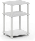 Furinno JUST Side Table, 3-Tier End Table, Open Shelves Night Stand, Bedside Table, Toolless Assembly, for Living Room, Bedroom, Bathroom, White(Espresso)