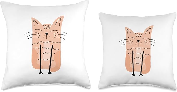Cute Scandinavian Animals Designs Mom Scandinavian Lover Boho Cats Throw Pillow, 16x16, Multicolor