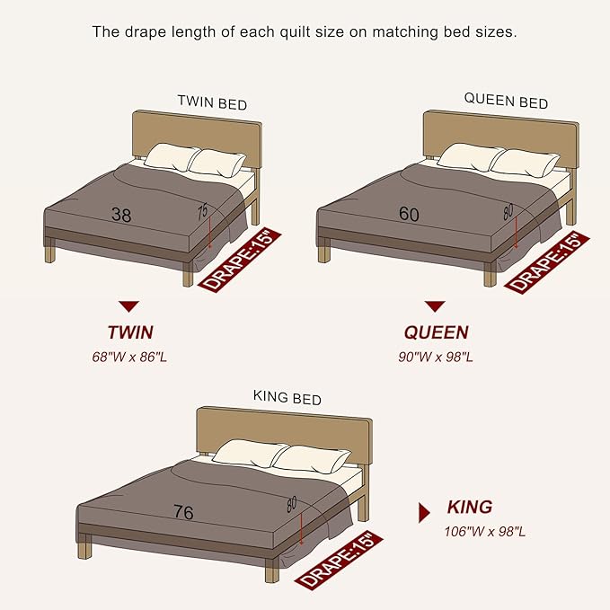 Quilts King Size - Plaid Design Modern Quilt Set with Matching Shams, 3 Pieces 100% Cotton King Quilt Bedding Set, Reversible Bedspread Coverlet for All Season, Gray/Brown/Beige