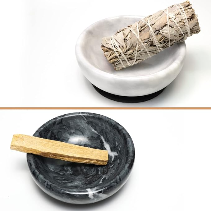 Vrupin Natural Marble Incense Burner, Handmade Incense Stick Incense Burner Reflux Burner, Ideal for use in Meditation, Incense Smokers and Decoration. (Black)