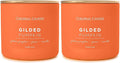 Colonial Candle Gilded Pumpkin Scented Jar Candle, Pop of Color Collection, 3 Wick, Orange, 14.5 oz - Up to 60 Hours Burn (Pack of 2)